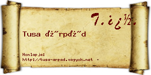 Tusa Árpád névjegykártya